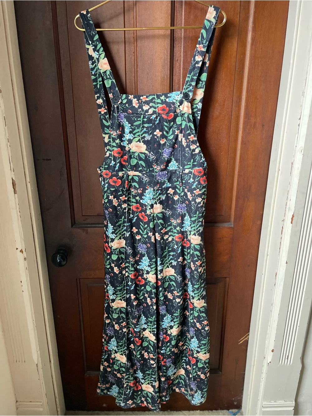 Women's medium floral bibs overalls